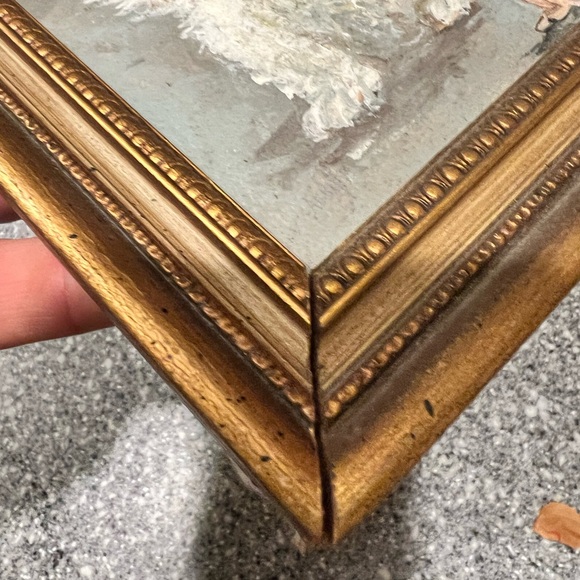 Vintage Gold Framed Kitten and Mouse Painting - Picture 6 of 6